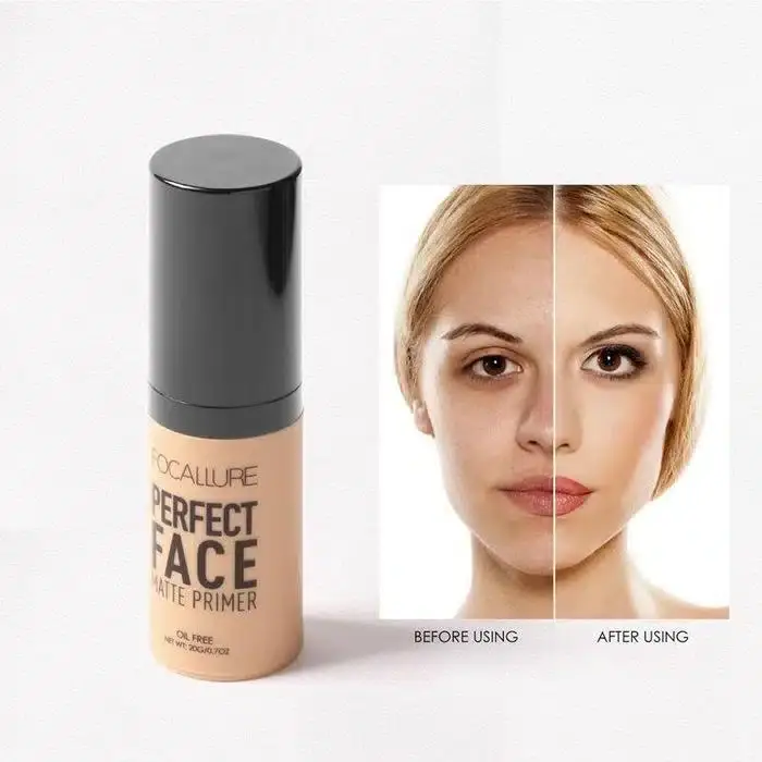 Close-up of the Focallure Perfect Face Matte Primer tube, highlighting brand and product name details. - thumbnail