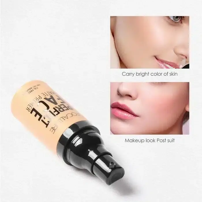 Focallure Perfect Face Matte Primer tube held in hand, showcasing its compact size and design. - thumbnail