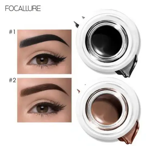 Focallure STAYMAX Eyeliner & Eyebrow Gel FA 135 in sleek black tube with fine applicator.