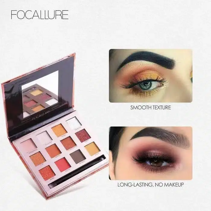 Closed Focallure Sunset Eyeshadow Palette, showcasing its sleek black compact packaging and brand logo. - thumbnail