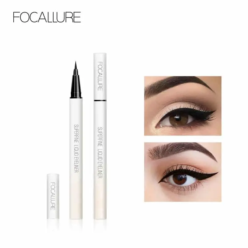 Focallure Superfine Eyeliner Pen uncapped, showcasing its precise black liquid brush tip. - thumbnail