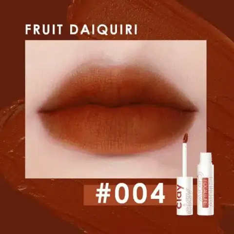 Focallure True Matte Lip Clay 004 tube standing upright, showcasing its sleek design.