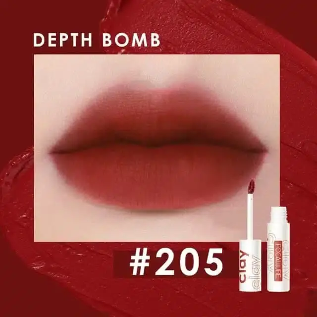 Focallure True Matte Lip Clay tube in a muted terracotta shade, standing upright on white background. - thumbnail