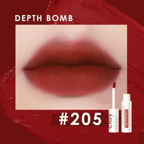 Focallure True Matte Lip Clay tube in a muted terracotta shade, standing upright on white background.