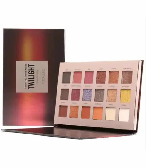 Focallure Twilight Eyeshadow Palette FA 40 in sleek black packaging, showcasing its closed rectangular design.