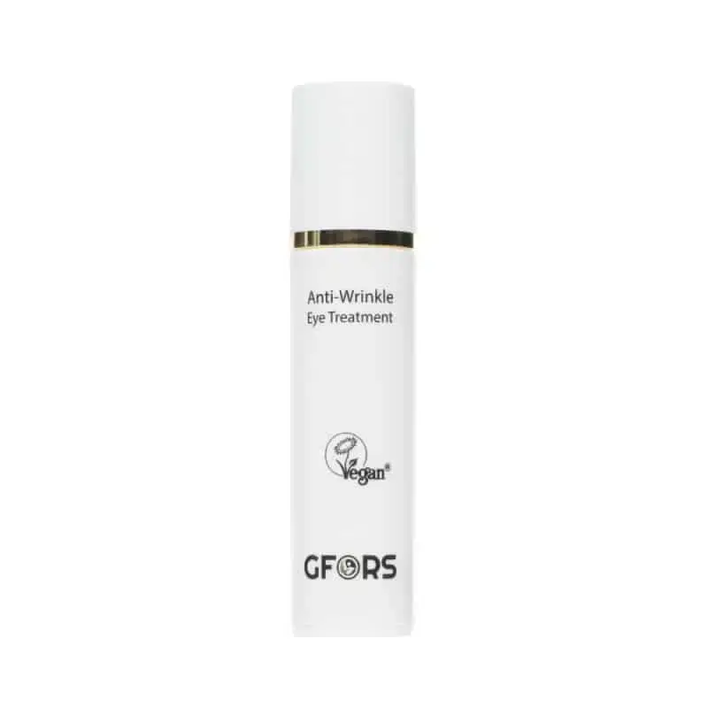 GFORS Anti Wrinkle Eye Treatment close-up, cap removed, revealing silver roll-on applicator. - thumbnail