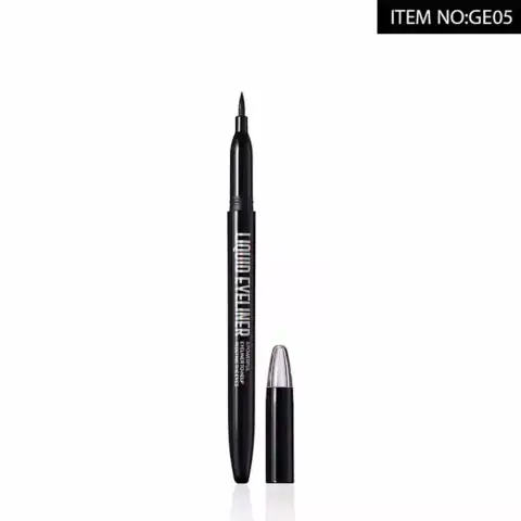 GiGi Rose Liquid Eyeliner Waterproof Black, sleek black tube with rose gold branding on a white background.
