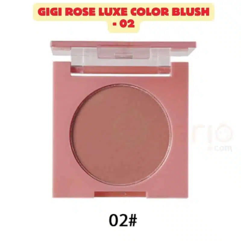 GiGi Rose Luxe Color Blush 02, a sleek closed compact revealing soft peachy-pink shade. - thumbnail