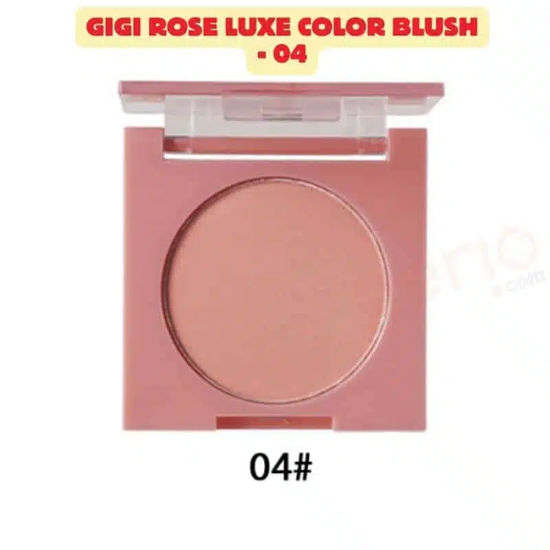 GiGi Rose Luxe Color Blush 04, a round gold compact with a visible peachy-rose shade. - thumbnail