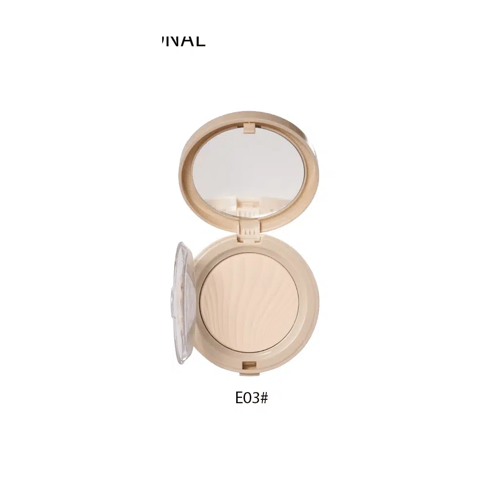 GiGi Rose Nude E03 pressed powder compact, closed, showcasing sleek black packaging. - thumbnail