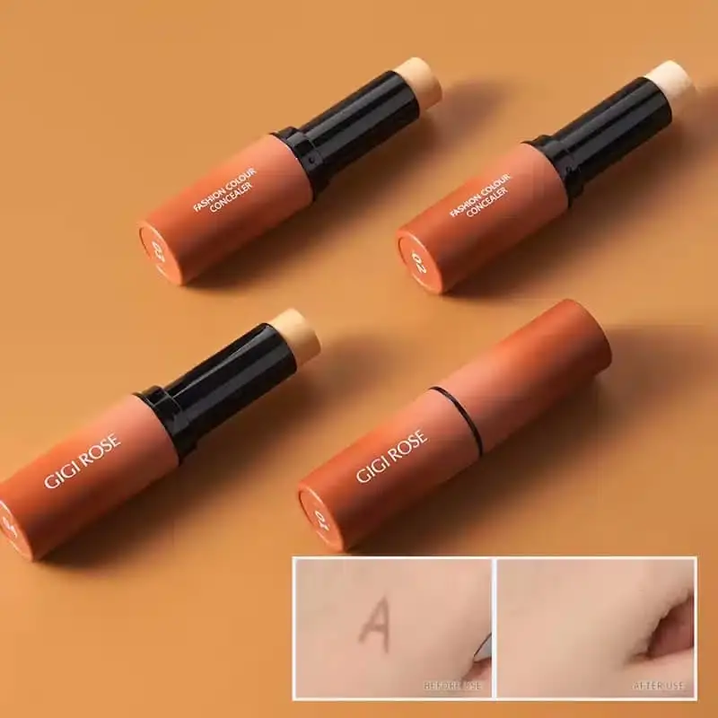 GiGi Rose Stick Concealer in shade 02, cap off, revealing the creamy light beige bullet. - thumbnail
