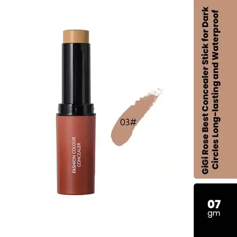 GiGi Rose Stick Concealer Full Coverage 03, a dark brown shade, standing upright. - thumbnail