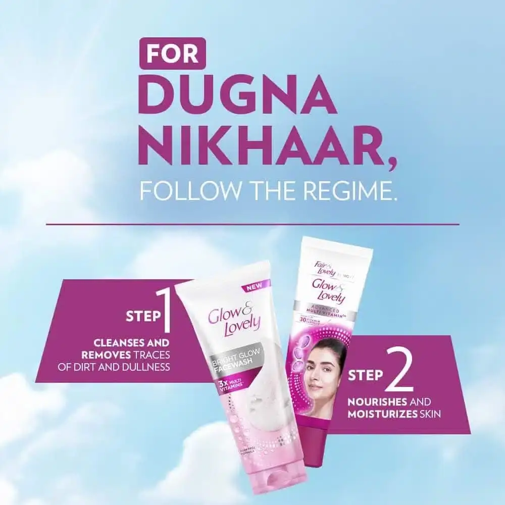 Squeezed out clear gel texture of Glow & Lovely Bright Glow Facewash product. - thumbnail