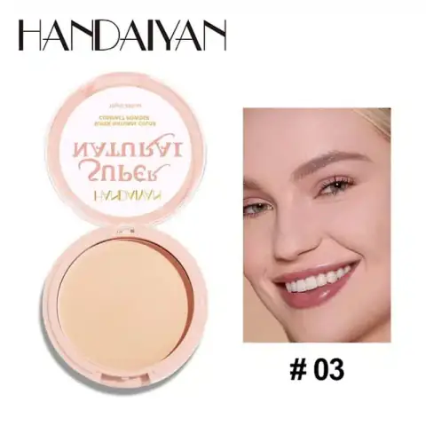 Handaiyan Super Natural Matte Finish Compact Powder 03 in its sleek black closed case.