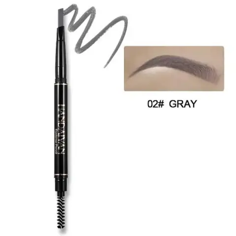 Full view of Handaiyan gray double eyebrow pencil with integrated spoolie brush.