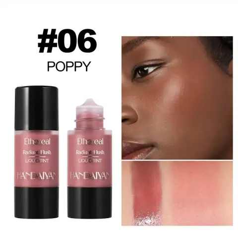 Handaiyan Ethereal Radiant Flush Liquid Tint 06 in its clear tube with metallic cap.