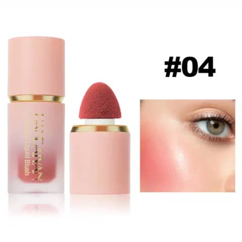 Handaiyan Liquid Blush Swipe Right 04, full product view of the peach-coral liquid.
