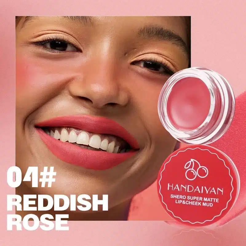 Two Handaiyan Matte Lip Cheek Mud 04 tubes showcasing their elegant light peach packaging. - thumbnail