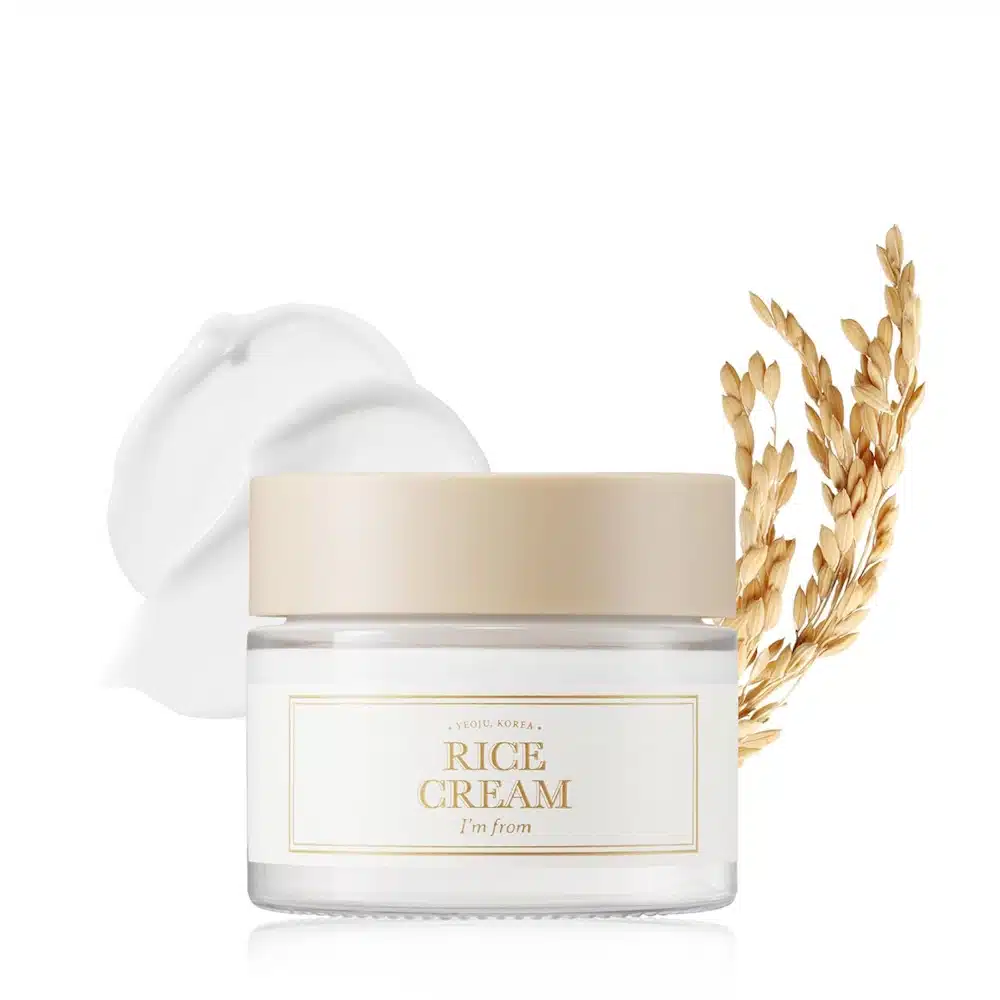 Im From Rice Cream 50g jar, full view, clean white packaging with a rustic wooden lid. - thumbnail
