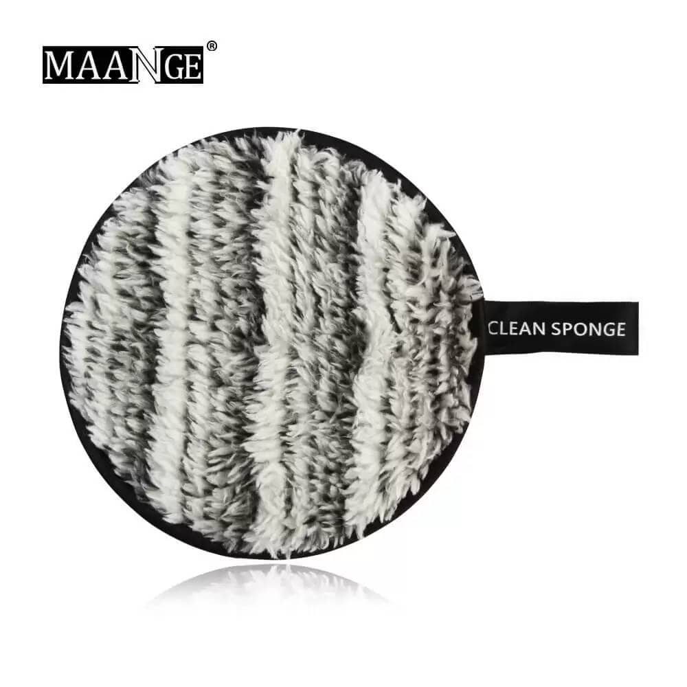 Two Maange reusable makeup remover sponges, white and gray, for gentle cleansing. - thumbnail