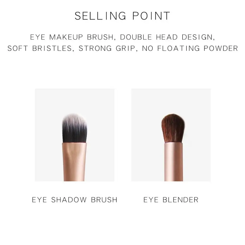 Two Maange double-head eye shadow brushes crossed over, highlighting their dual-ended design and black handles. - thumbnail