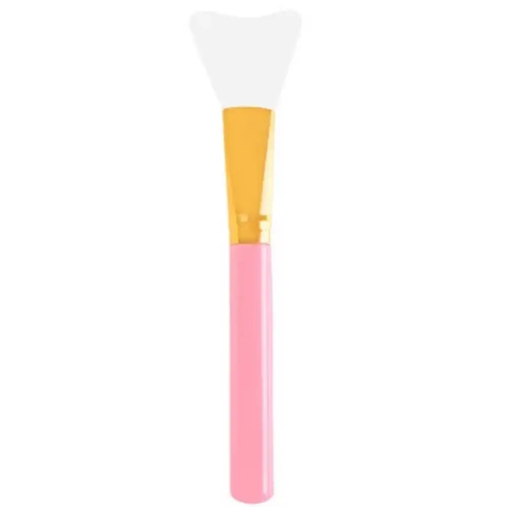 Close-up view of the Laikou pink silicone facial mask applicator brush tip's flexible texture. - thumbnail