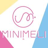 Minimeli brand logo, elegant black script font with a distinctive decorative elongated 'M'.