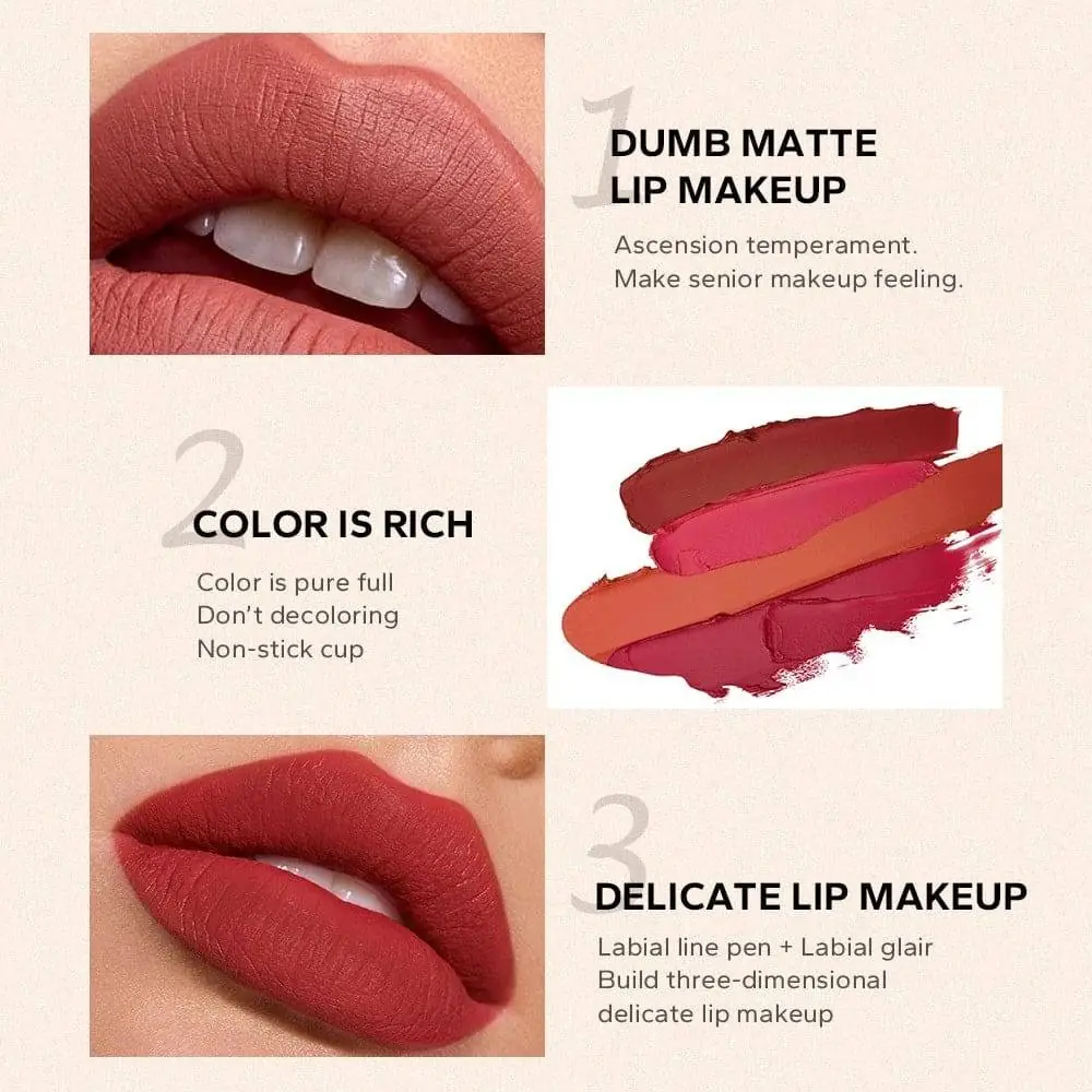 Beauty Glazed Lipstick 2 in 1 Matte Lipliner Chocolate 104 - thumbnail