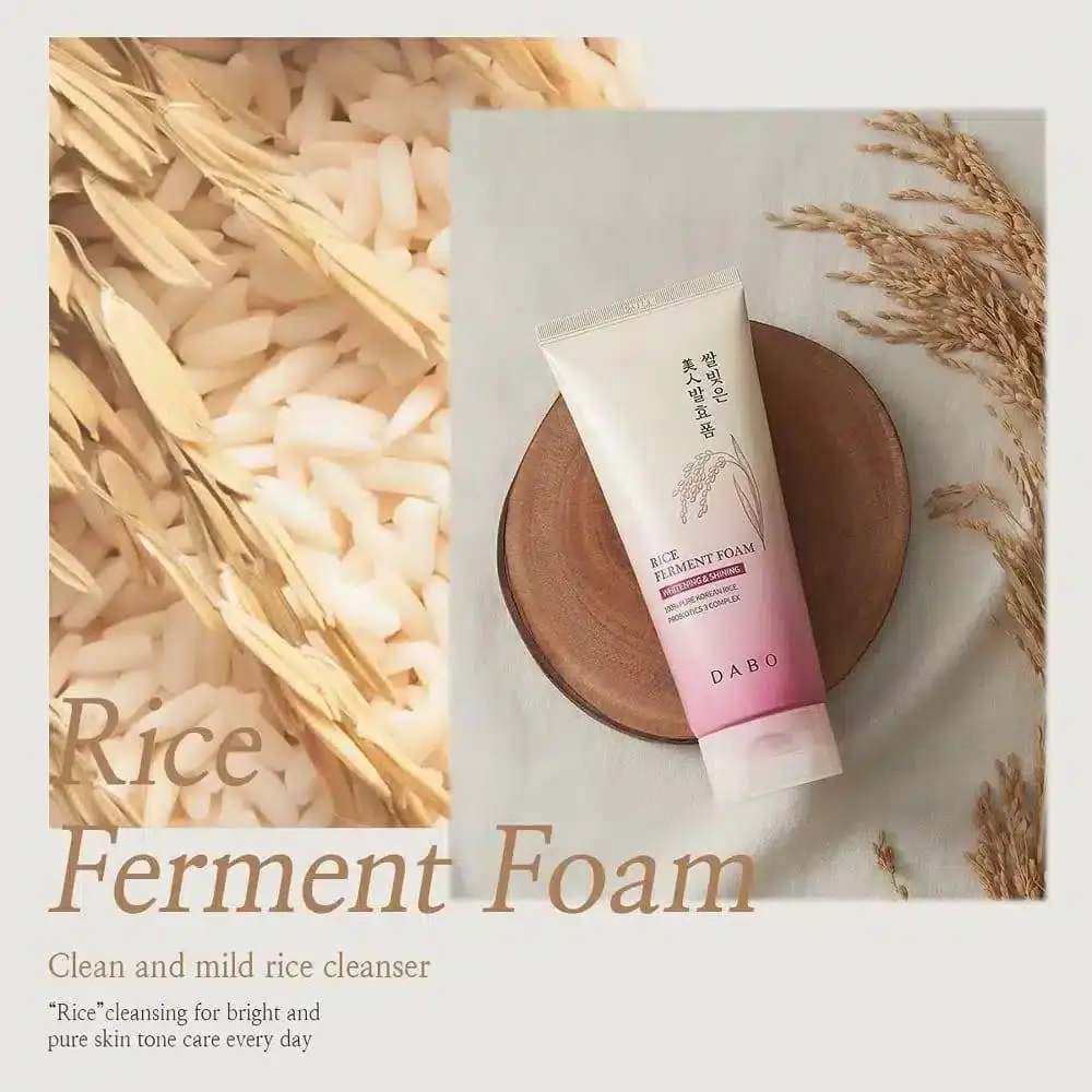 Dabo Rice Whitening Face Wash Shining Ferment Foam 180ml - thumbnail