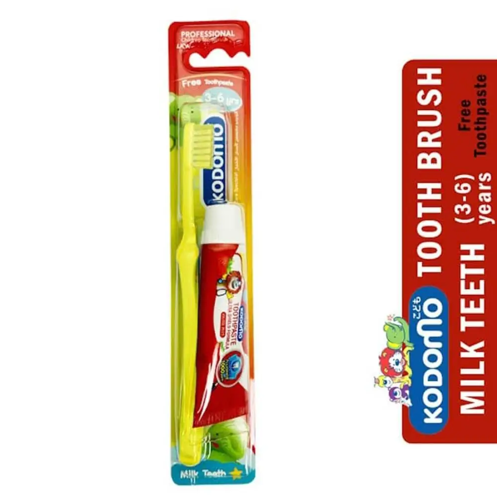 Kodomo Baby Toothbrush With Toothpaste – 3-6 Years - thumbnail