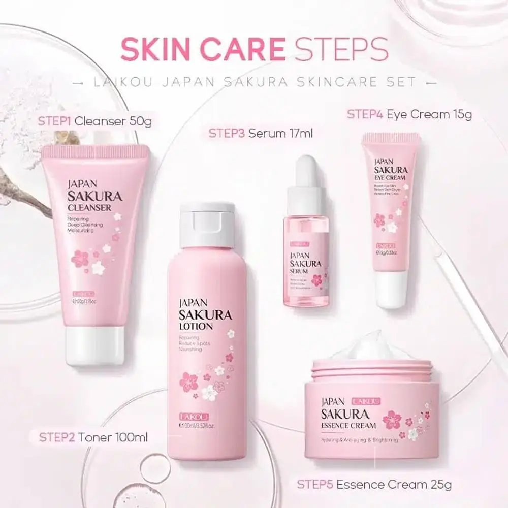 Laikou Japan Sakura Skin Care Set – 5 PCS - thumbnail