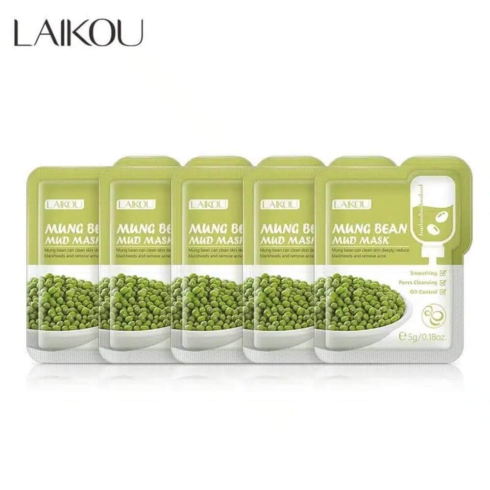 LAIKOU Mung Bean Mud Mask 5gm -5 pcs - thumbnail