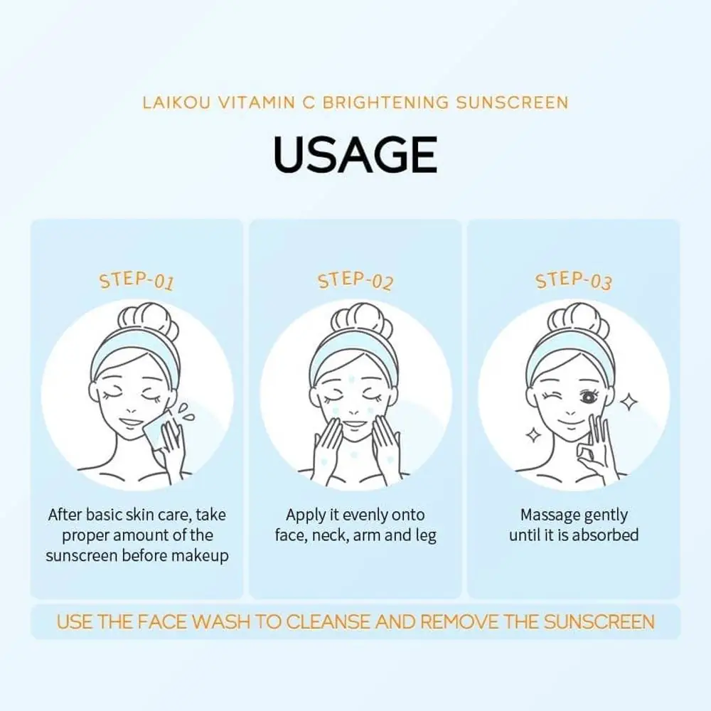 Laikou Vitamin C Sunscreen Brightening Uv Sunblock Spf50 Pa+++ 50g - thumbnail