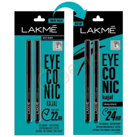 Lakme Kajal Eye conic Deep Black – Twin Pack