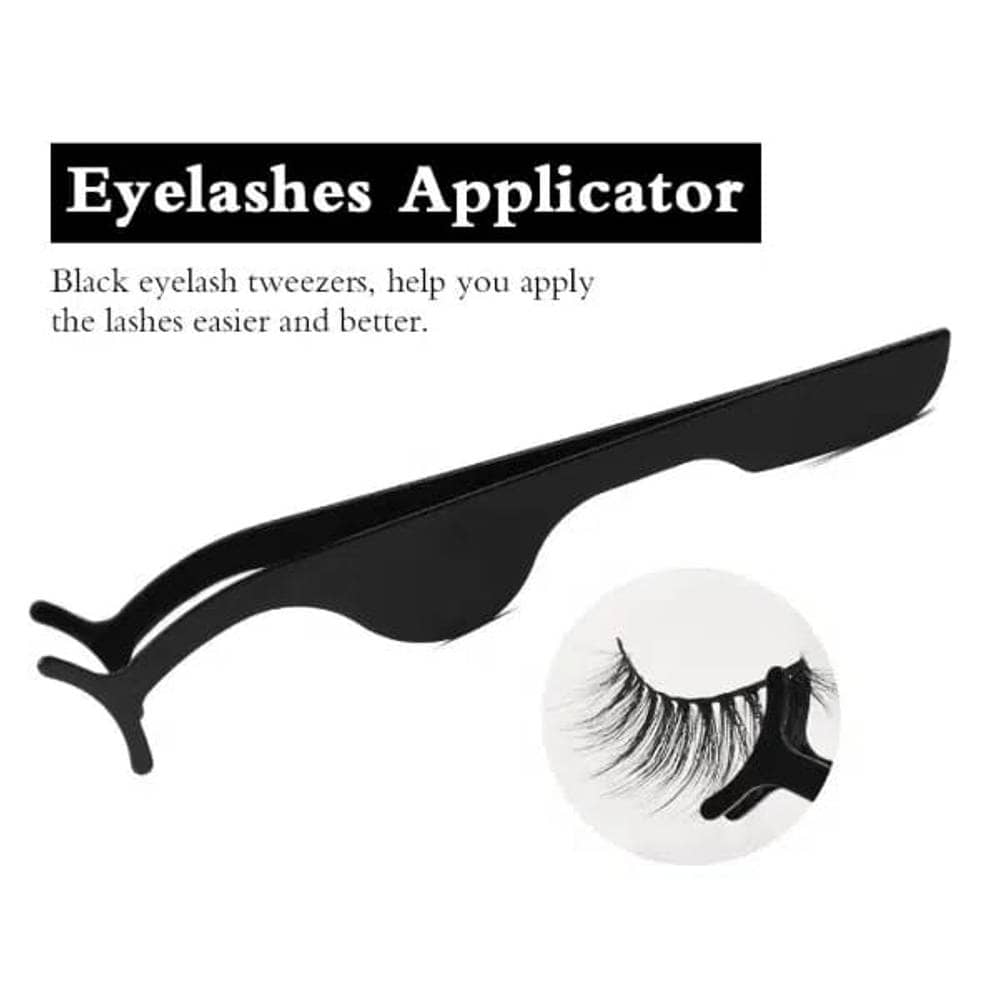MAANGE 1Pc Eyelash Tweezers Clips – Black - thumbnail
