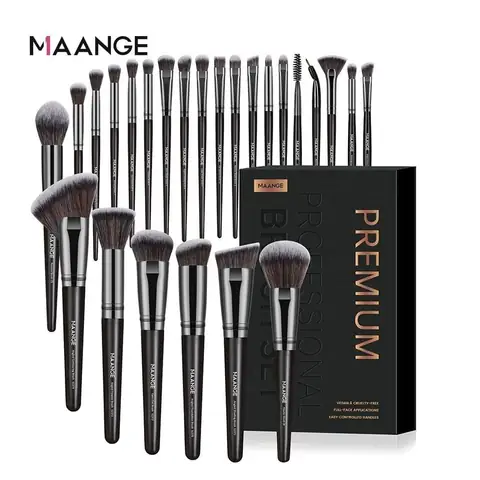 Maange 25Pcs Premium Brush Set – Black