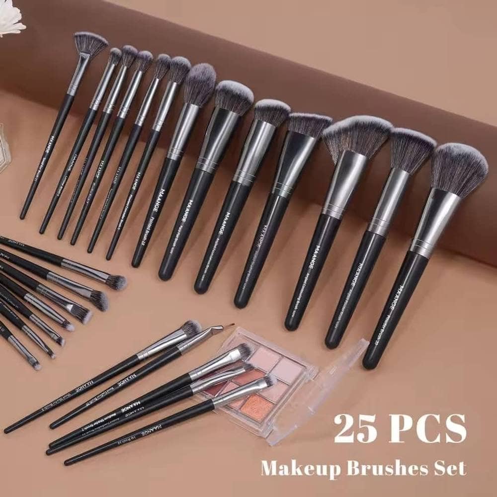 Maange 25Pcs Premium Brush Set – Black - thumbnail