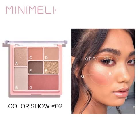 Minimeli 3 in 1 Matte Eyeshadow & Highlighter & Blush Palette – 02