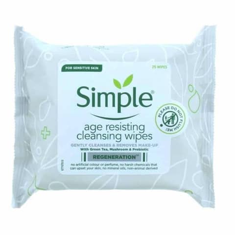 Simple Cleansing Wipes Age Resisting 25 Wipes Sensitive Skin