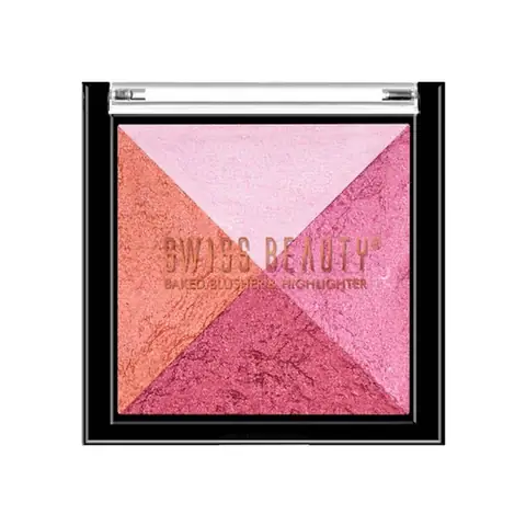 Swiss Beauty Baked Shimmer Blusher And Highlighter Palette – 02