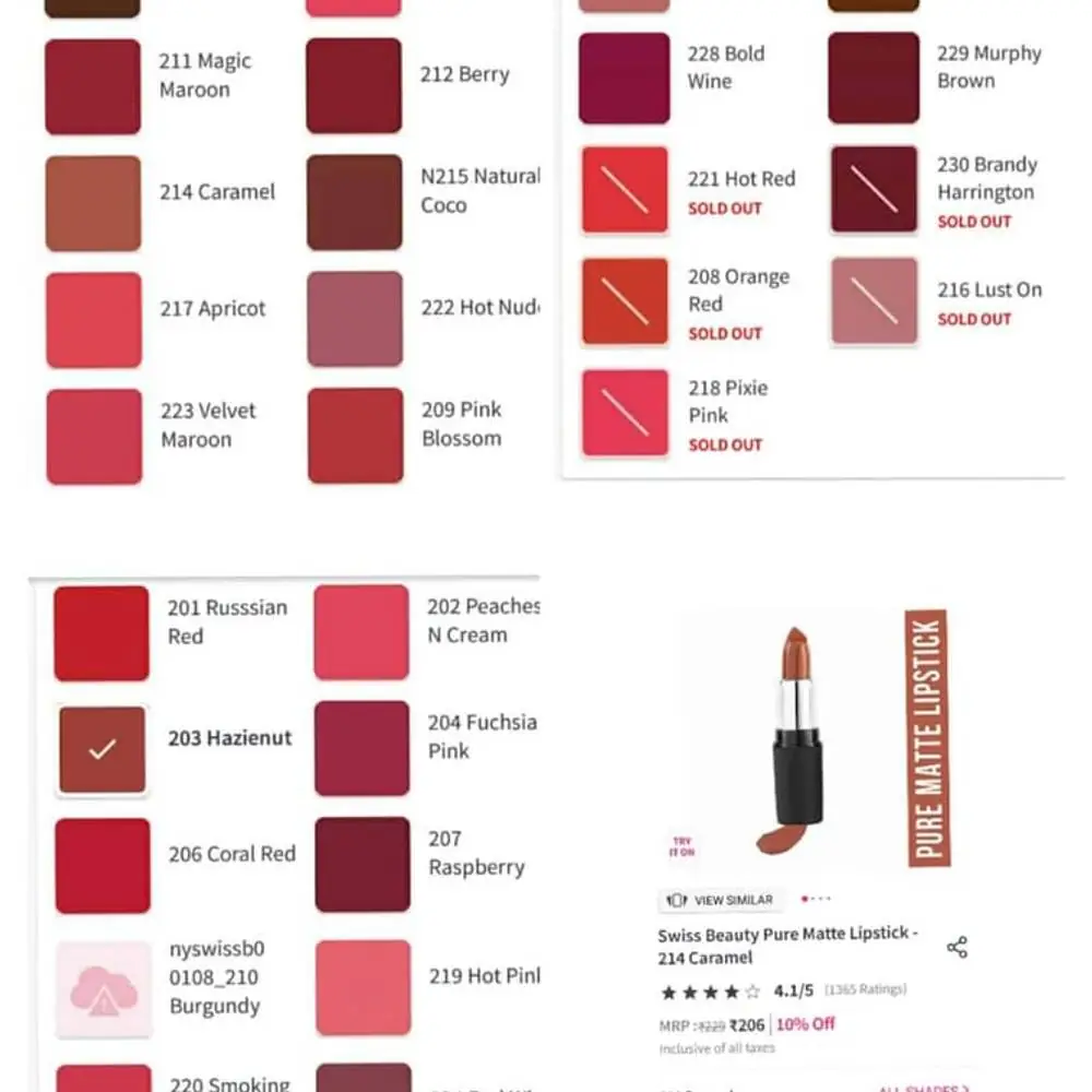 Swiss Beauty Pure Matte Lipstick Fuchsia Pink 204 - thumbnail