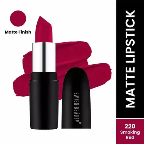 Swiss Beauty Pure Matte Lipstick Smoking Red 220