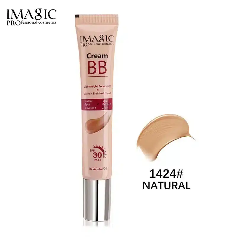 Imagic BB Cream SPF 30PA++ Natural 1424 shade tube with green cap, standing upright. - thumbnail