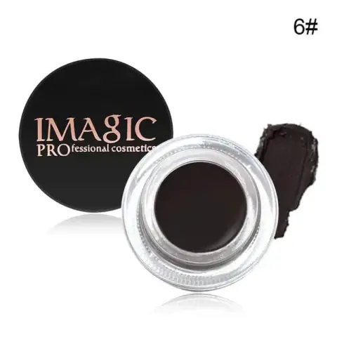 Imagic Eyebrow Pomade Ebony E06, presented in a black pot with clear base.