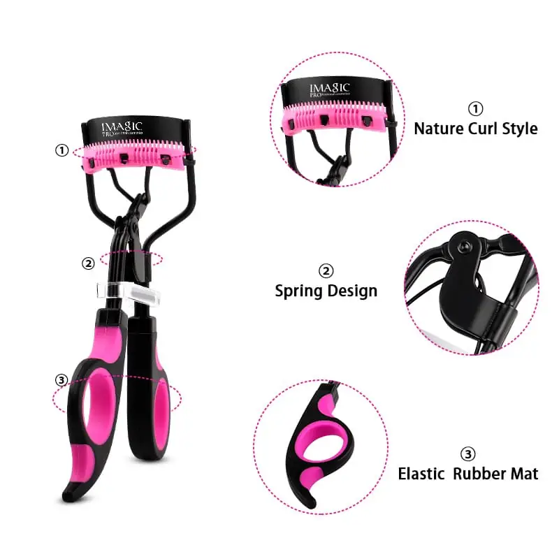 Top-down view of Imagic eyelash curler showcasing its elegant design and comfortable finger handles. - thumbnail