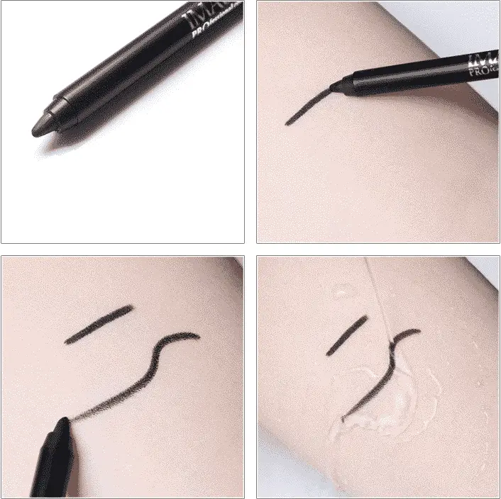 Close-up of Imagic Kajal applied on skin, showing a smooth, rich black line. - thumbnail
