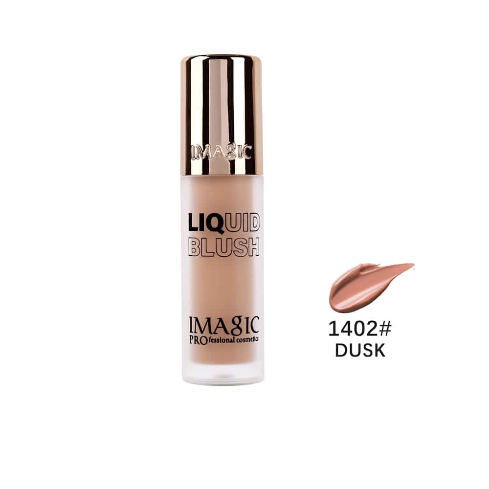 Imagic Liquid Blush in Dusk shade with doe-foot applicator, visible through transparent packaging. - thumbnail