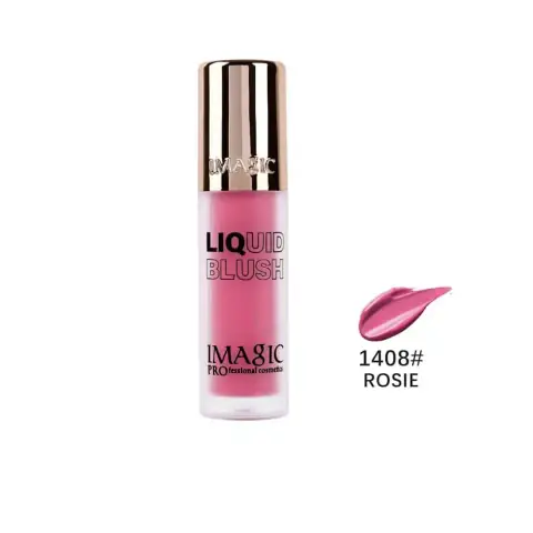 Imagic Liquid Blush Rosie 1408 in a sleek light pink tube with white cap, front view.