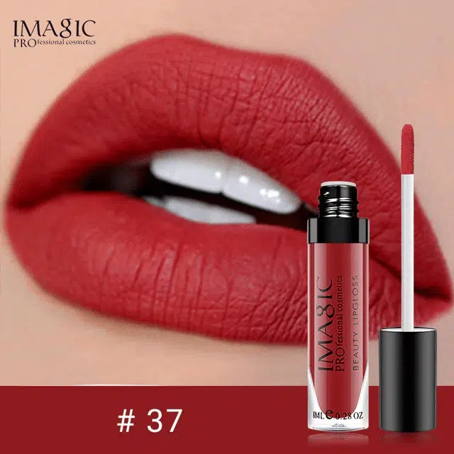 Sleek Imagic Liquid Matte lipstick 37 tube with gold cap and rich pink applicator. - thumbnail