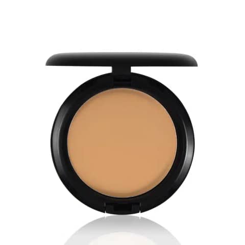 Front view of Imagic Studio Fix Nude 3 compact pressed powder in sleek black packaging.